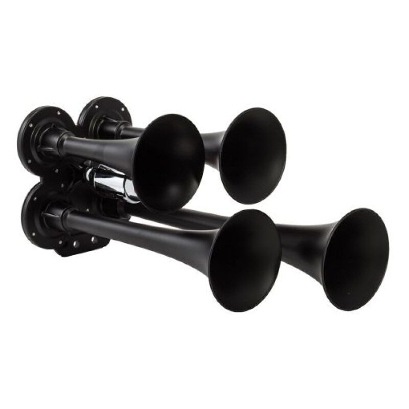Kleinn Air Horns 141-1 Kleinn Black Quad Horn/ 12.5In/10In/7.5In/6In - XCR2.0 Coated Zinc Alloy