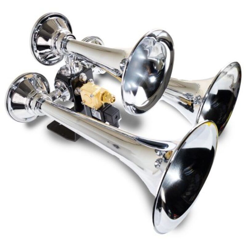 Kleinn Air Horns 502 Kleinn Chrome Triple Horn/ 13.5In/11.75In/8.5In - Chrome-Plated Spun Copper