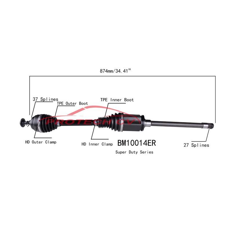 PROTECH AXLES BM10014ER CV Axle Assembly
