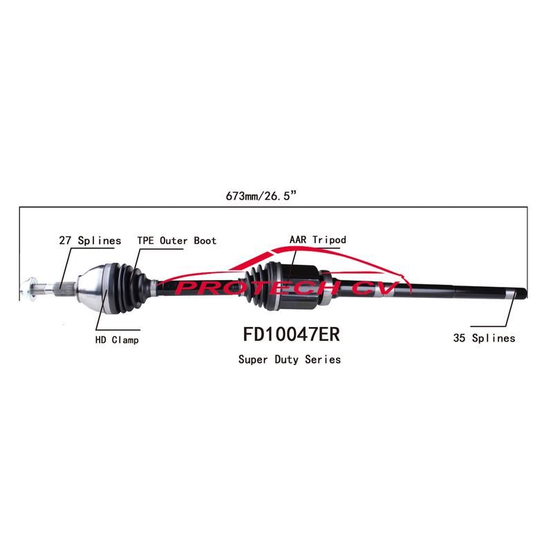 PROTECH AXLES FD10047ER CV Axle Assembly