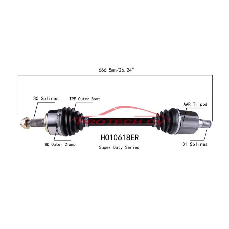 PROTECH AXLES HO10618ER CV Axle Assembly