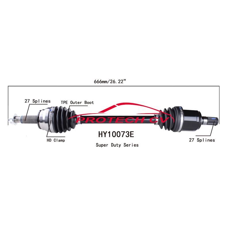 PROTECH AXLES HY10073E CV Axle Assembly