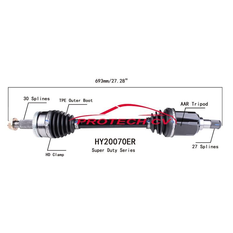 PROTECH AXLES HY20070ER CV Axle Assembly