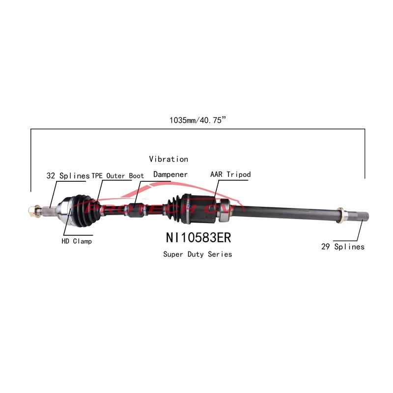 PROTECH AXLES NI10583ER CV Axle Assembly