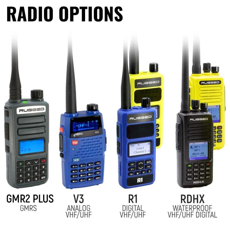 Rugged Radios MH-KIT-R1 MOTO MAX Comm Kit w/ HD OFFROAD Cables With R1 (Blue) - Business Band Radio