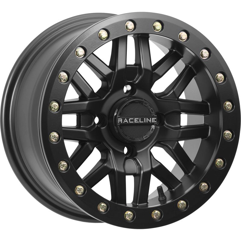 Raceline A91B Ryno 14x7in / 4x137 BP / 10mm Offset / 110.18mm Bore - Satin Black Beadlock Wheel