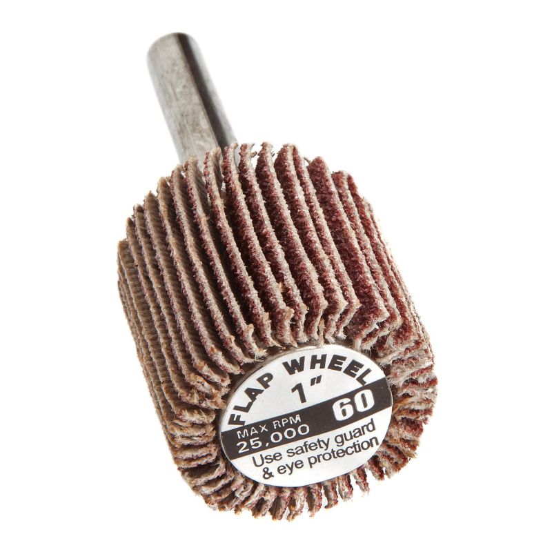 Forney 71694 Mounted Flap Wheel with 1/4" Shank, 1" by 1", 60-Grit