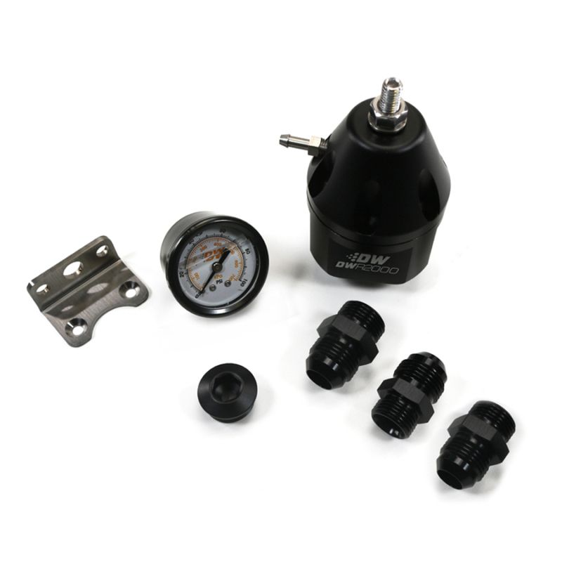DeatschWerks 6-2000-FRB-1010 DWR2000 AFPR + Pressure Gauge + 10AN Fittings - Anodized Black