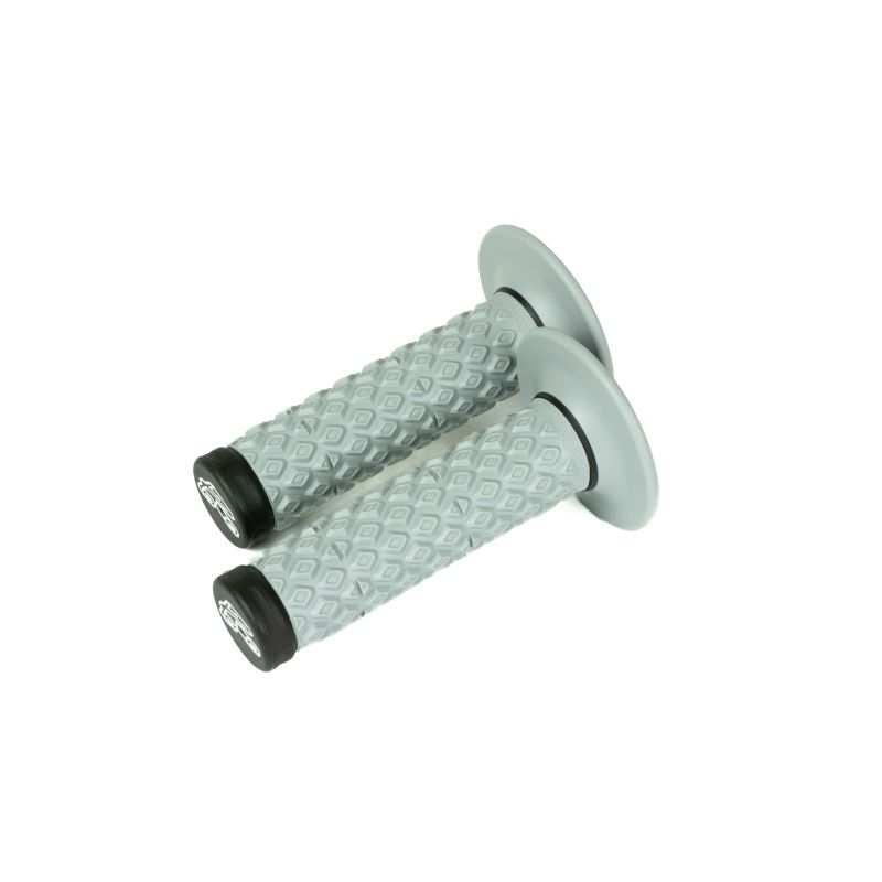 Renthal G202 Soft/Firm MX Dual Compound Grips Tapered 1/2 Waffle - Gray/Black