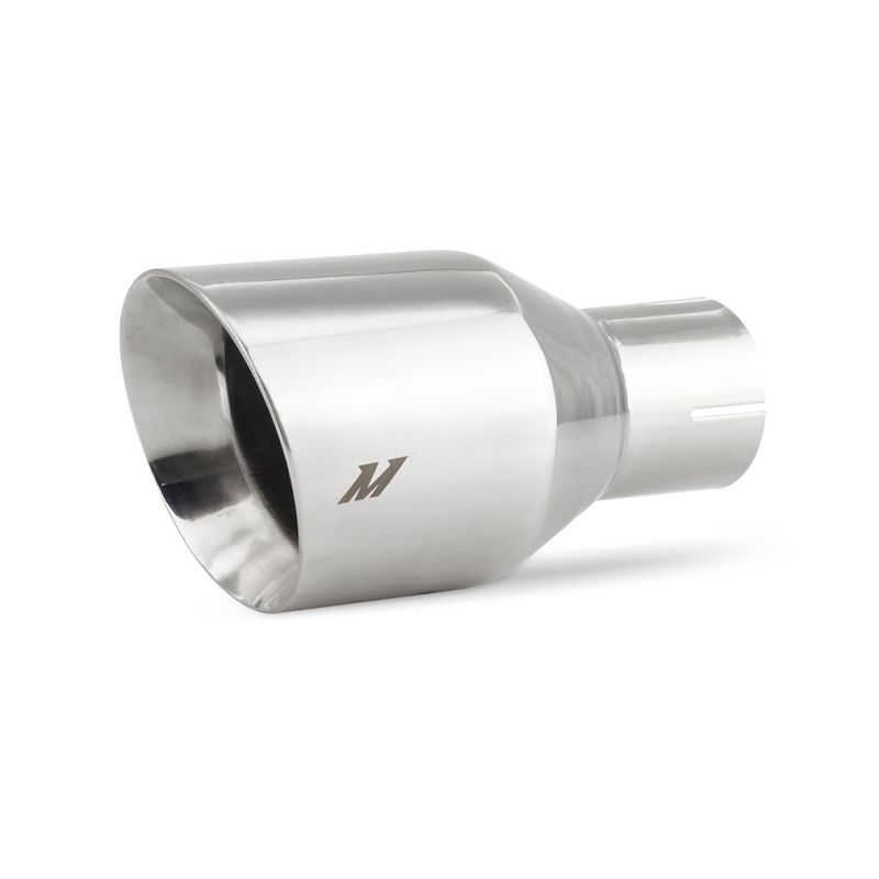 Mishimoto MMEXH-TIP-DW25P Clamp-on Double Wall Exhaust Tip 2.5 Inlet Slash Cut - polished