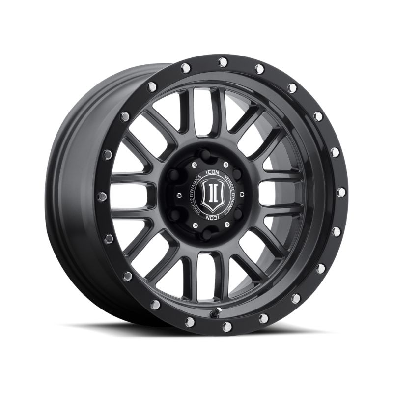 ICON 1217858347GM Alpha 17x8.5 6x5.5 0mm Offset 4.75in BS 106.1mm Bore Gun Metal Wheel