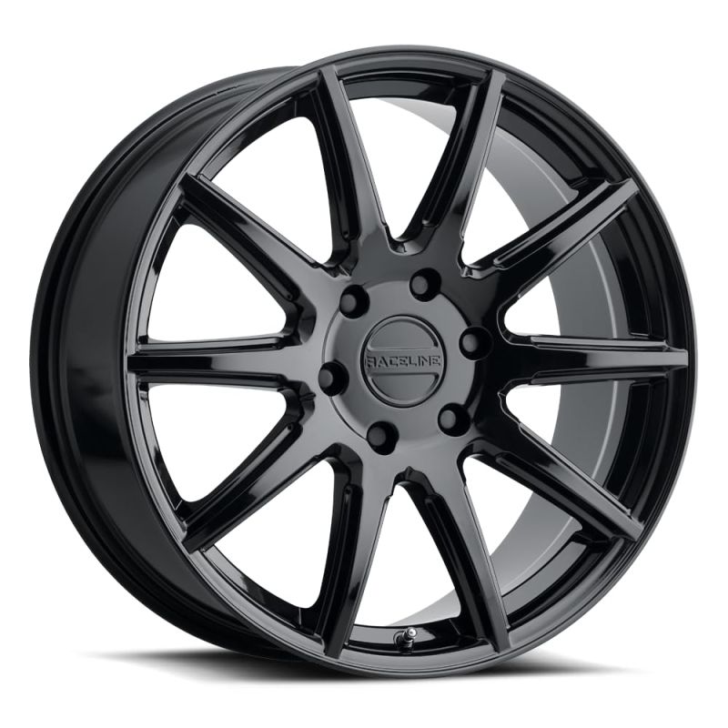 Raceline 159B Spike 18x8in / 5x127 BP / 35mm Offset / 78.1mm Bore - Gloss Black Wheel