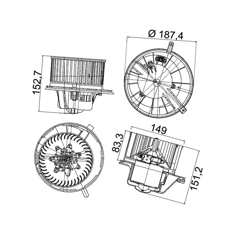BEHR AB 148 000P HVAC Blower Motor