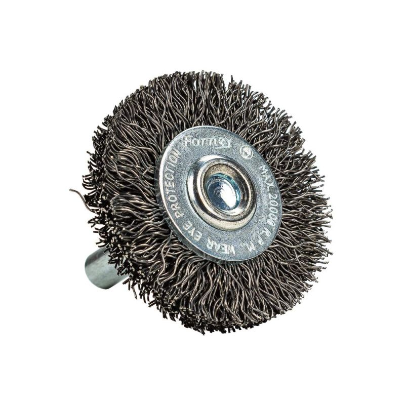 Forney 72251 Wire Wheel Brush, Coarse Crimped with 1/4" Hex Shank, 1-1/2"