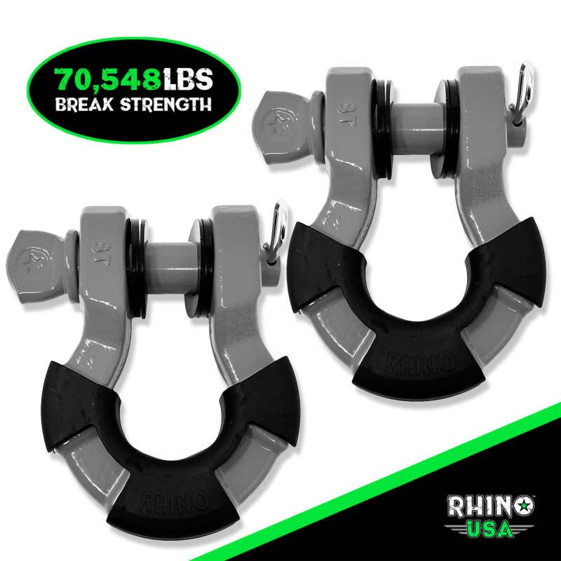 Rhino USA SUPERSHACK-GRY 8T Super Shackle 2-Pack (Gray)