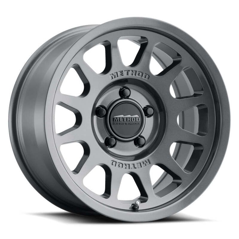 Method Wheels MR70379050812N Method MR703 17x9 / -12mm Offset / 71.5mm Bore / 5x5 BP / 4.8in BS - Gloss Titanium Wheel