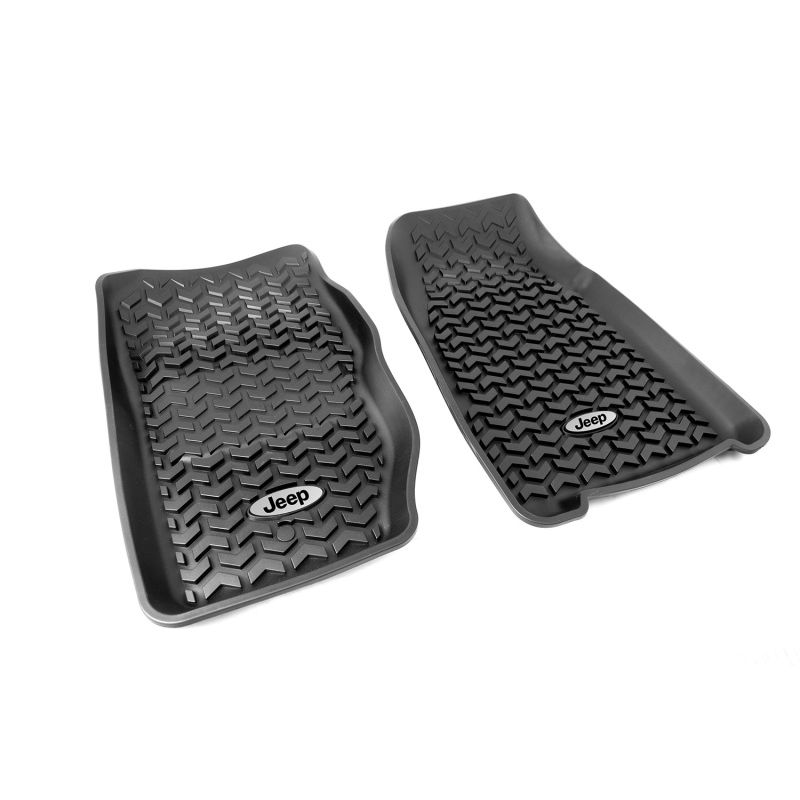 Rugged Ridge Floor Liner Front Black 1984-2001 Jeep Logo Cherokee XJ