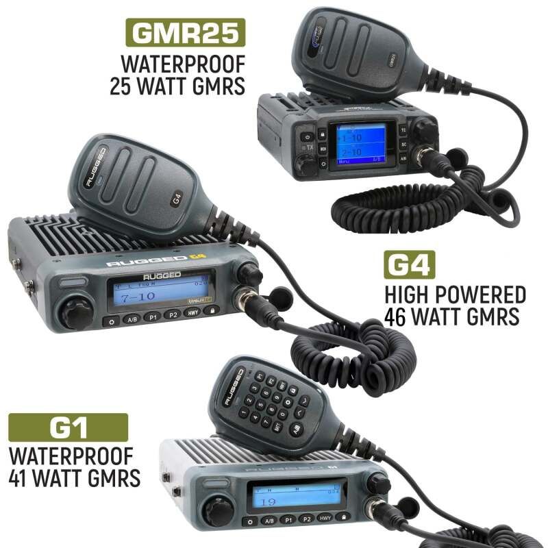 Rugged Radios JP1-G1 Jeep Wrangler JL/JLU/Gladiator JT 2-Way GMRS Radio Kit 41 Watt - G1 Waterproof