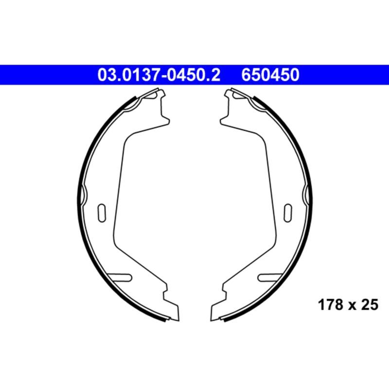 ATE 650450 ATE Parking Brake Shoe Set 650450 for Volvo