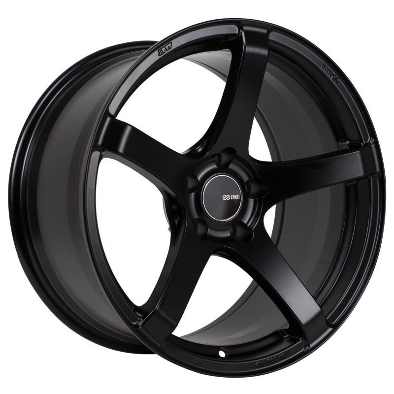 Enkei 476-780-4445BK Kojin 17x8 45mm Offset 5x112 Bolt Pattern 72.6mm Bore Dia Matte Black Wheel