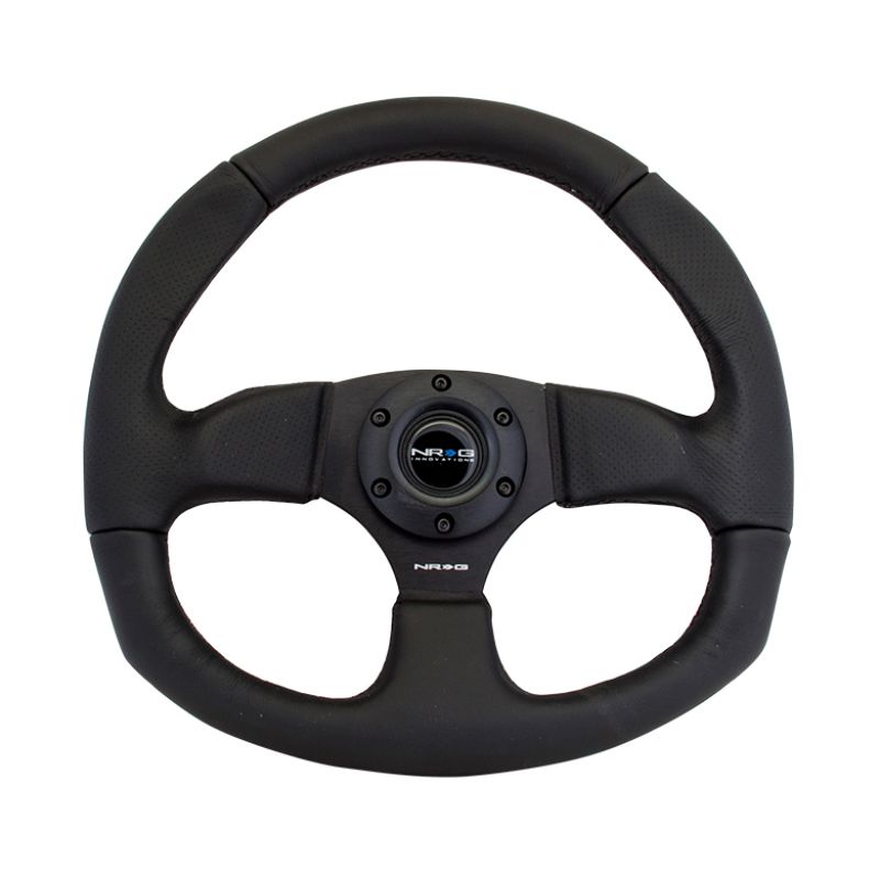 NRG RST-009R Reinforced Steering Wheel (320mm Horizontal / 330mm Vertical) Leather w/Black Stitching