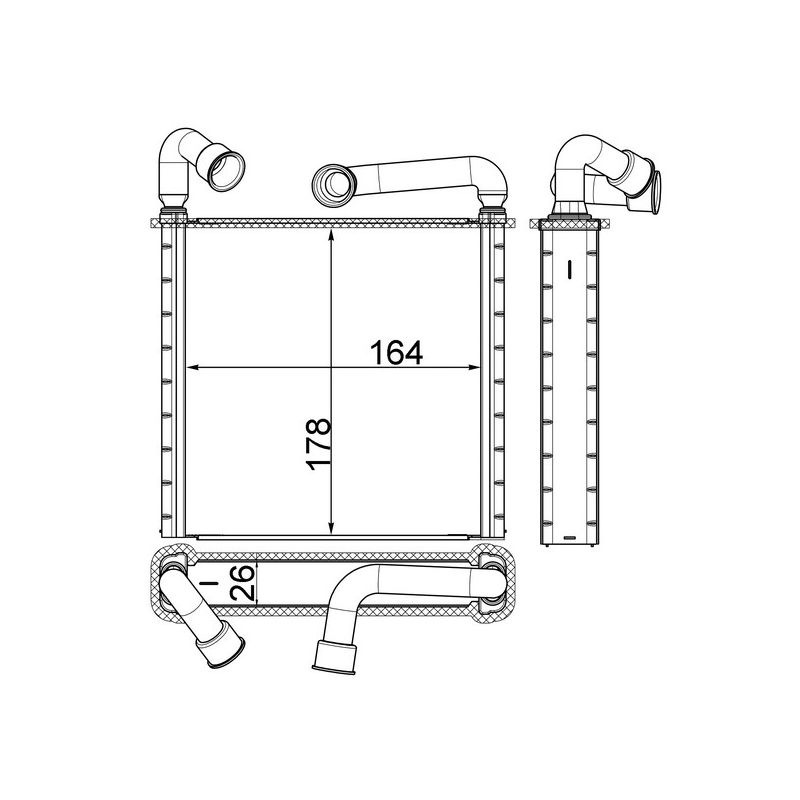 BEHR AH 253 000S HVAC Heater Core