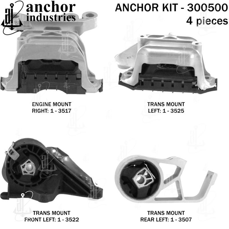 ANCHOR MOUNTS 300500 ENGINE MNT KIT