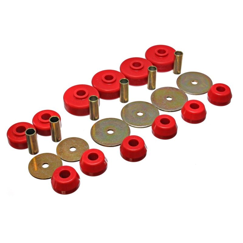 Energy Suspension 79-88 Toyota 4WD (Exc T-100 & Tundra) Red Body Cab Mount Set