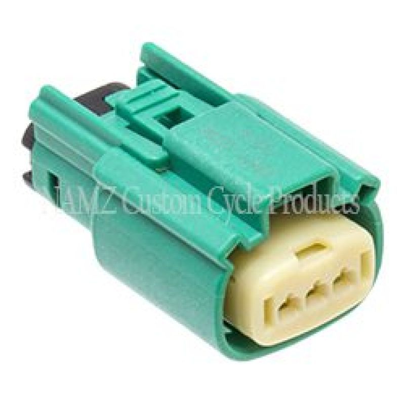 NAMZ NM-33471-0304 2007 VROD CAW/CD/CDX Main Harness Molex MX-150 3-Pos Male Connector - Green (HD 72540-07GN)