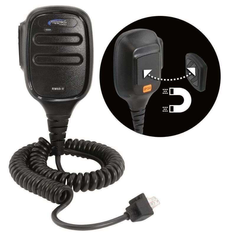Rugged Radios HM-RM60-MM Hand Mic for RM45 & RM60 Mobile Radios with Scosche MagicMount