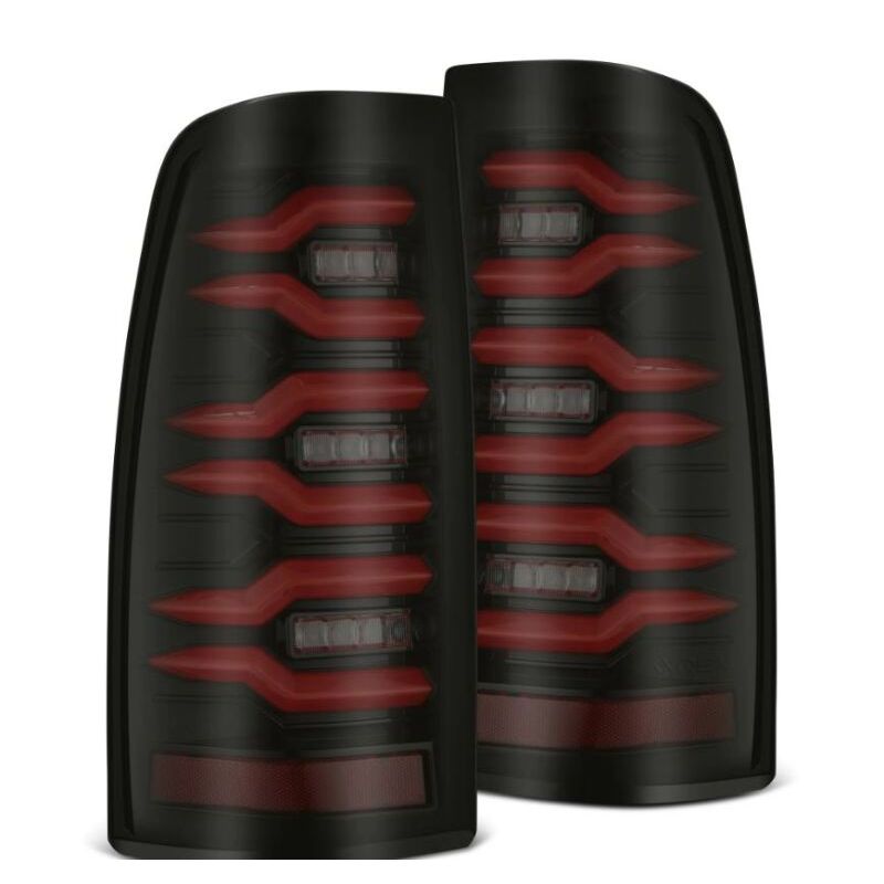 AlphaRex 620007 99-06 Chevrolet Silverado/99-06 GMC Sierra LUXX-Series LED Tail Lights - Black/Red
