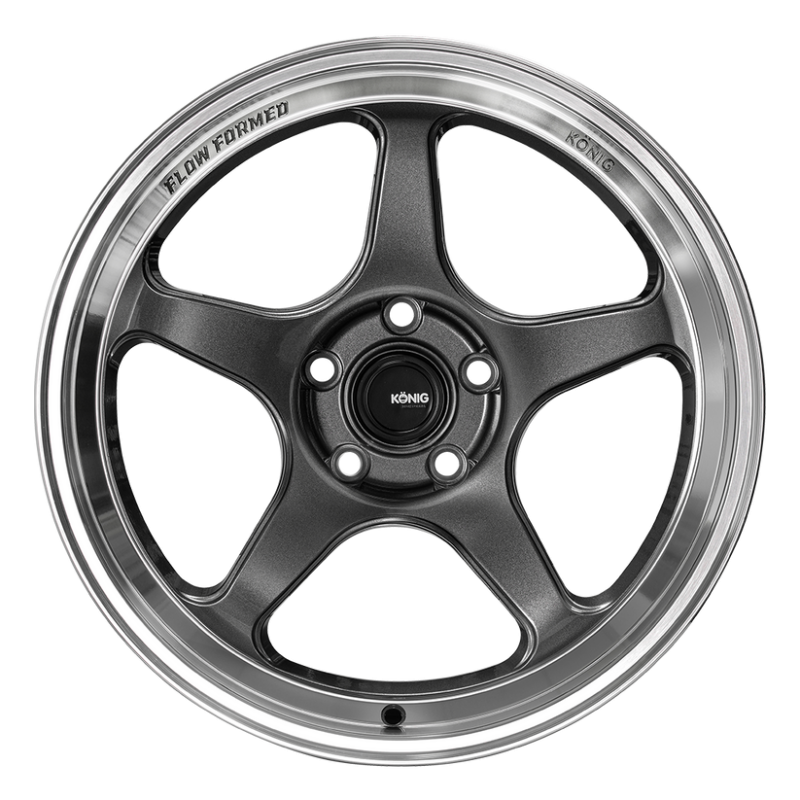 Konig HP88514356 Hyperspec 18x8 5X114.3 ET35 Anthracite Metallic Wheel w/ Mirror Machined Lip