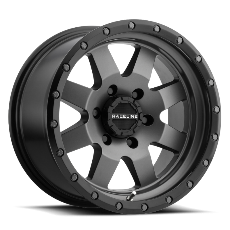 Raceline 935G Defender 17x9in / 5x127 BP / 0mm Offset / 83.82mm Bore - Gunmetal Wheel