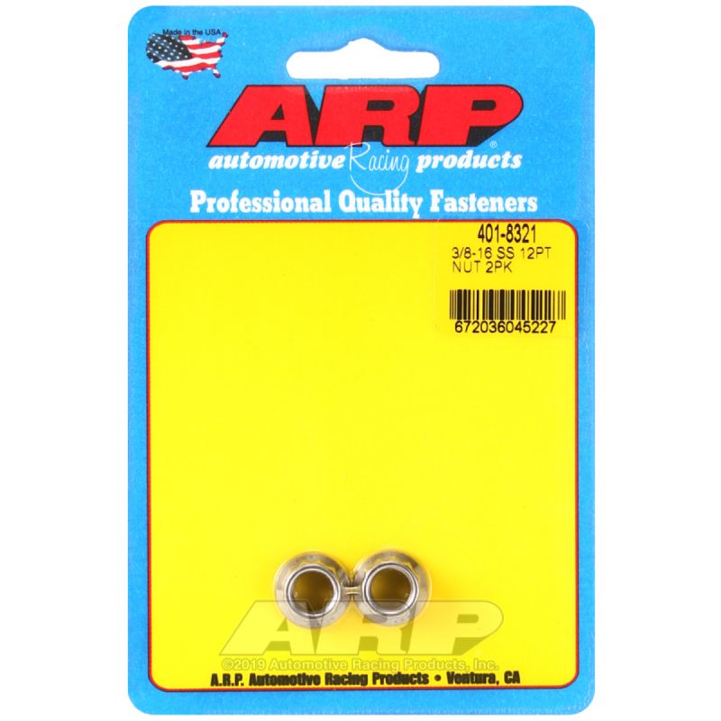 ARP ARP401-8321 12pt SS Nut 3/8-16  2pk