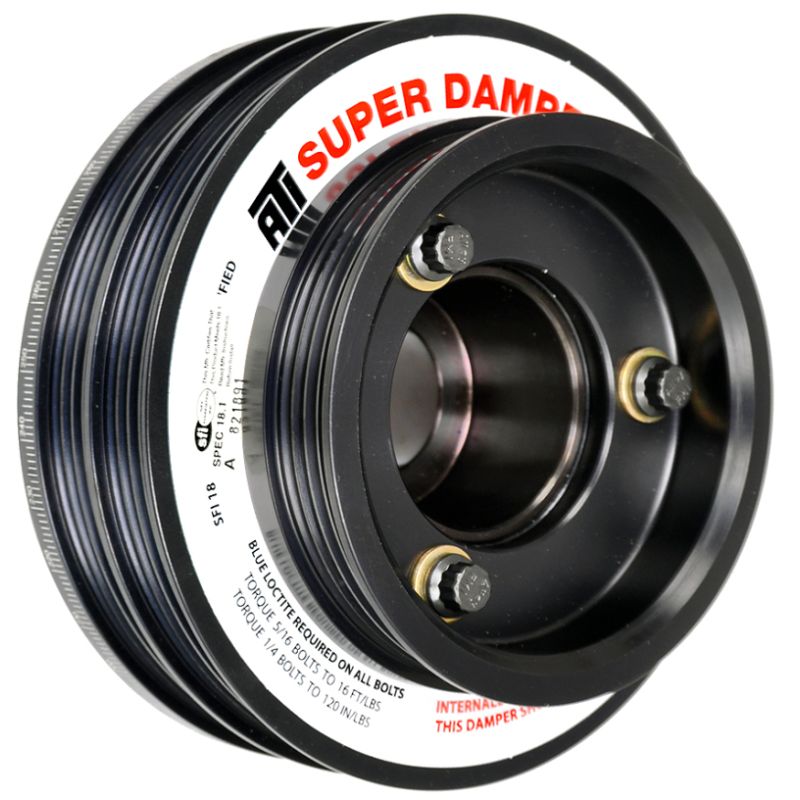 ATI ATI918598 Damper - 5.67in - Alum - (2) 4 Grv - Nissan RB26 - R33 34 - 1Pc - w/Power Steering Pulley