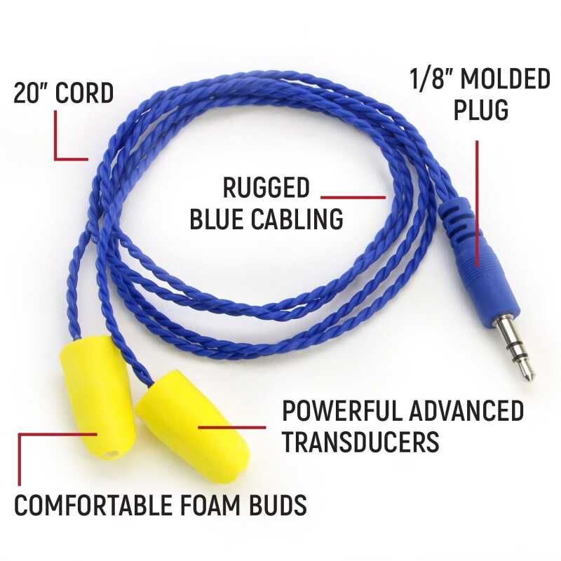 Rugged Radios ALPHA-BUDS-S AlphaBud Foam Earbud Speakers - Mono and Stereo