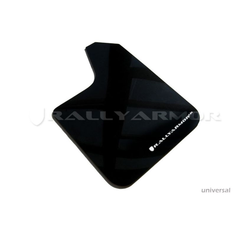 Rally Armor Universal fitment (no hardware) UR Black Mud Flap w/ White Logo
