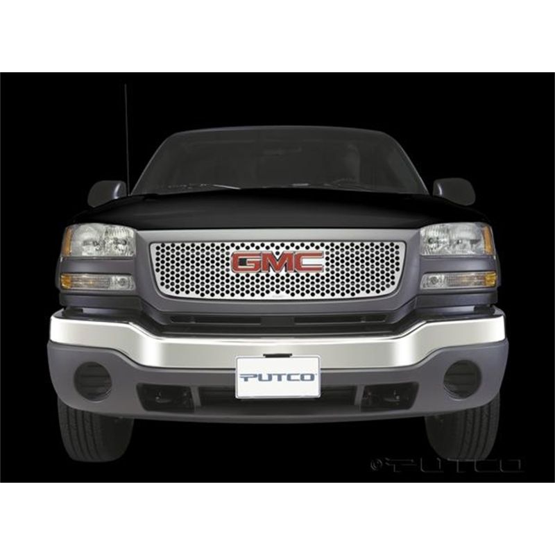Putco 84138 03-06 GMC Sierra LD/HD - w/ Logo CutOut - Does not Fit Denali Punch Stainless Steel Grilles