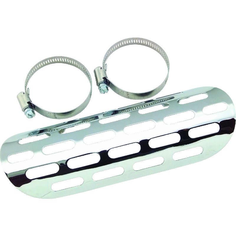 Bikers Choice 150861 Chrome Perforated Heat Shield Fits 1 3/4 & 2 Inch Pipe Custom