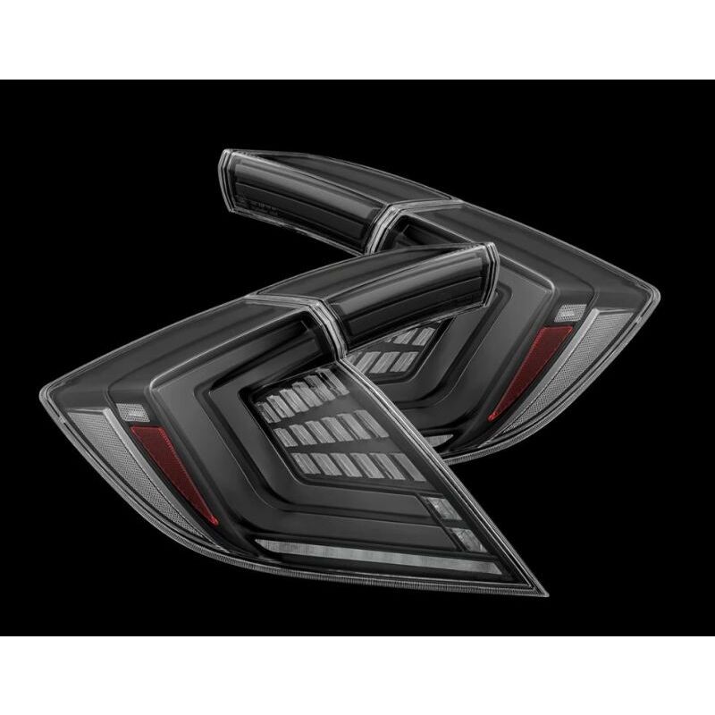 AlphaRex 676000 16-21 Honda Civic Hatchback/ Type-R FK8 Nova-Series LED Tail Lights (Pair) - Alpha Black