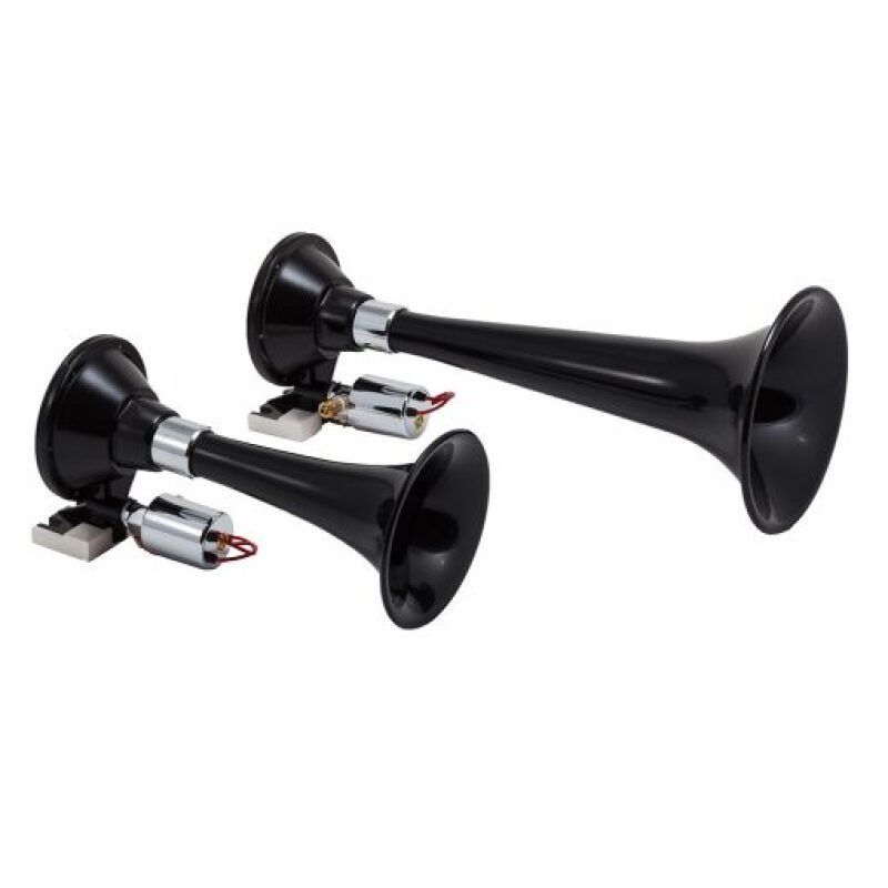 Kleinn Air Horns 220 Kleinn Black Dual Horn/ 13In/8In - High Impact ABS Trumpet/ Zinc Alloy Base