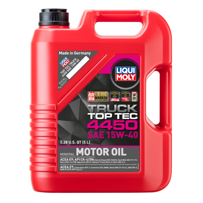 LIQUI MOLY 22038 5L Top Tec Truck 4450 Motor Oil SAE 15W40