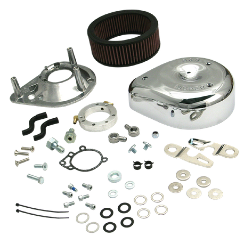 S&S Cycle 17-0448 91-06 Carbureted XL Sportster Models Teardrop Air Cleaner Kit - Chrome