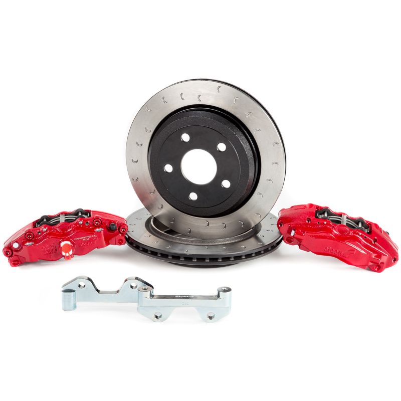 Alcon 2007+ Jeep JK-JL 330x22mm Rotors 4-Piston Red Calipers Rear Brake Kit (Includes Brake Lines)