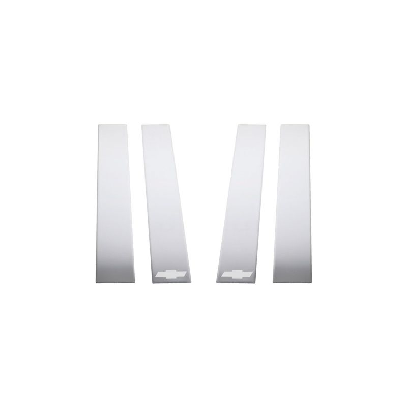 Putco 402671GM-1 2020 Chevy Silv HD - Chevy Bow Tie Etching - Crew Cab / Double Cab (6pcs) SS Pillar Posts