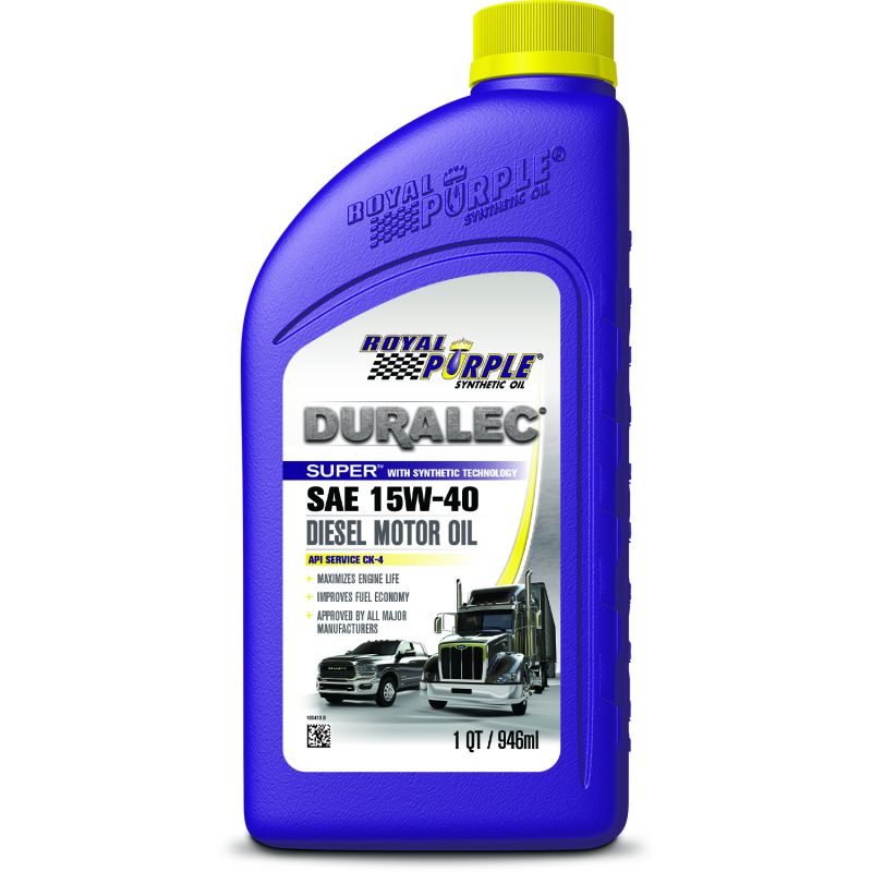 Royal Purple 06154 Duralec Super Diesel 15W-40 CK-4 Motor Oil - 1 Quart