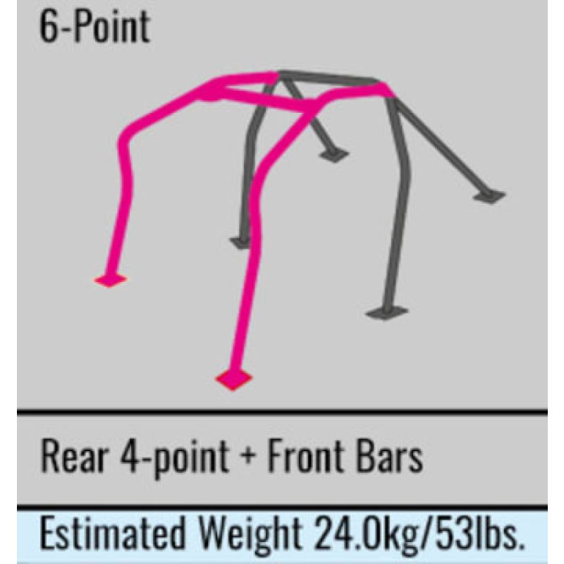 Cusco 666 270 E20 Safety 21 Roll Cage 6 Point 2 Passenger Around Dash 02-07 Subaru WRX / STI (S/O / No Cancel)