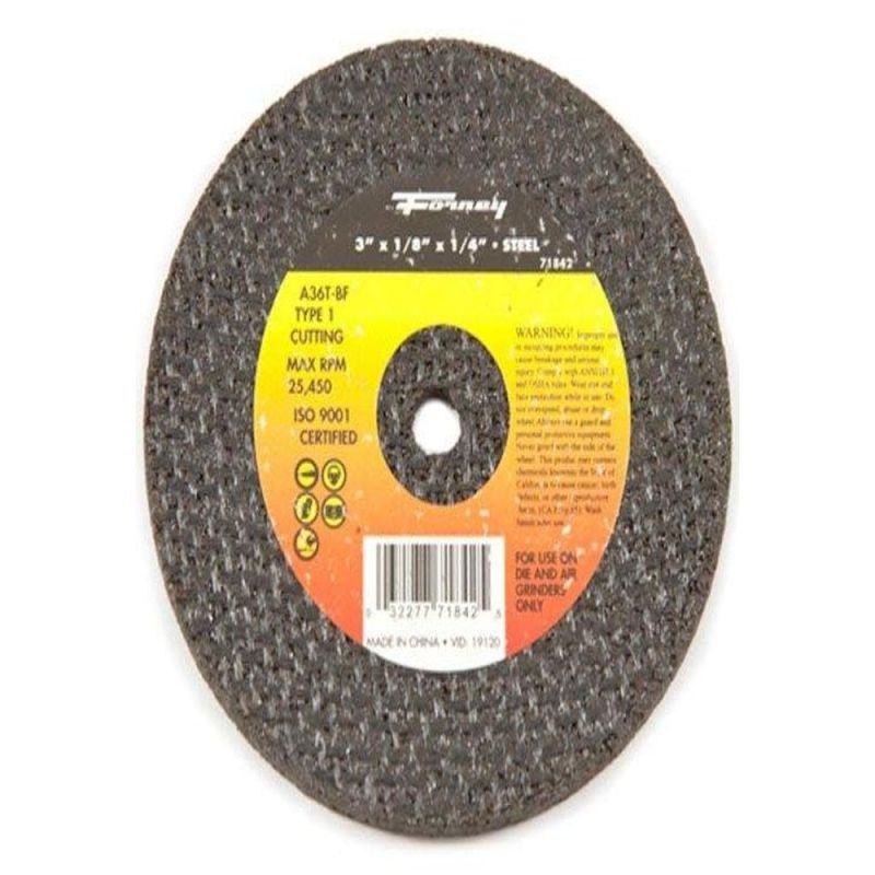 Forney 71842 Cut-Off Wheel with 1/4-Inch Arbor, Metal Type 1, A36T-BF, 3-Inch-by-1/8-Inch
