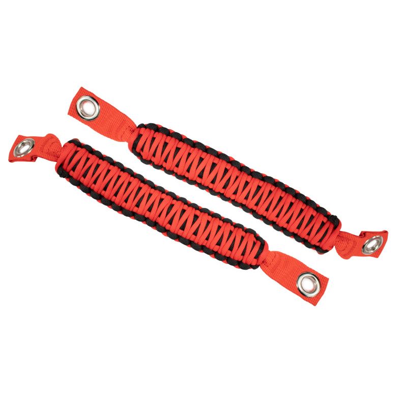 Fishbone Offroad 07-18 Wrangler JK A Pillar Sound Bar Red Paracord Grab Handles