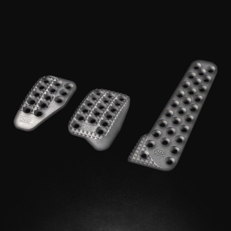 OMP RACING, INC. OMPOA0-1010-003 3 Pedal Set Sandblasted Aluminum w/ Long Gas Ped